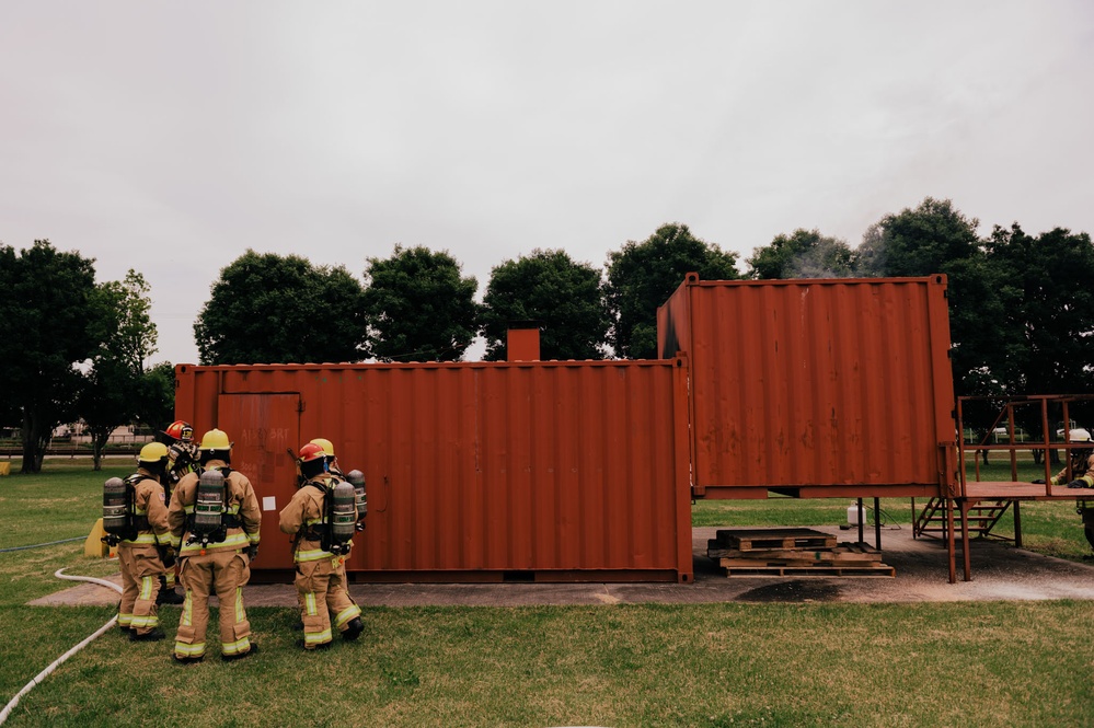 The 139th fire &amp; emergency services team execute live fire training
