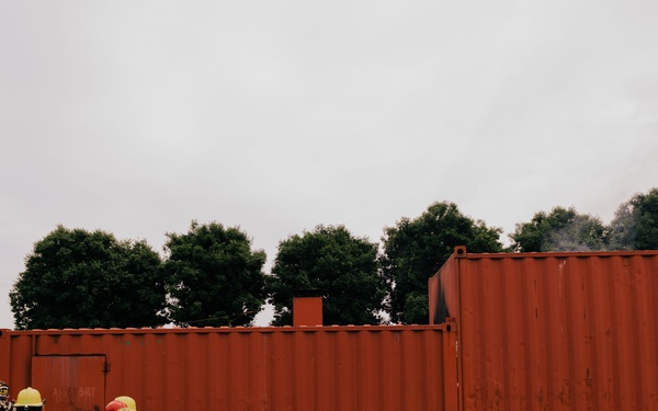 The 139th fire &amp; emergency services team execute live fire training