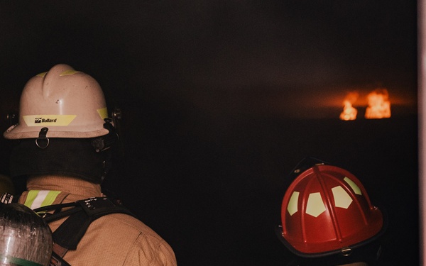 The 139th fire &amp; emergency services team execute live fire training