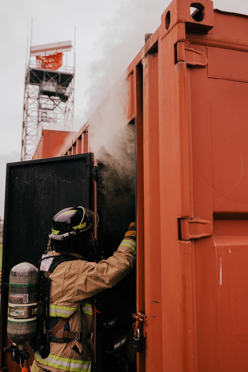 The 139th fire &amp; emergency services team execute live fire training