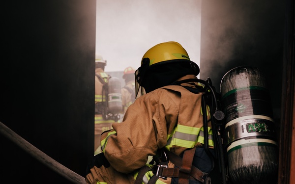 The 139th fire &amp; emergency services team execute live fire training