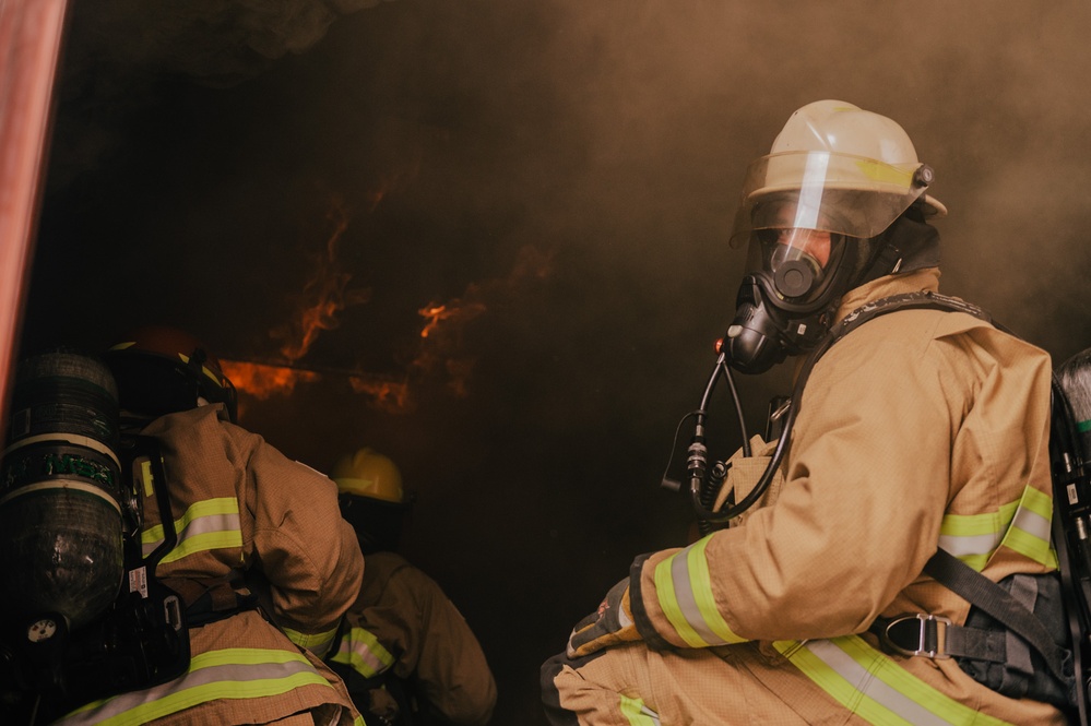 The 139th fire &amp; emergency services team execute live fire training