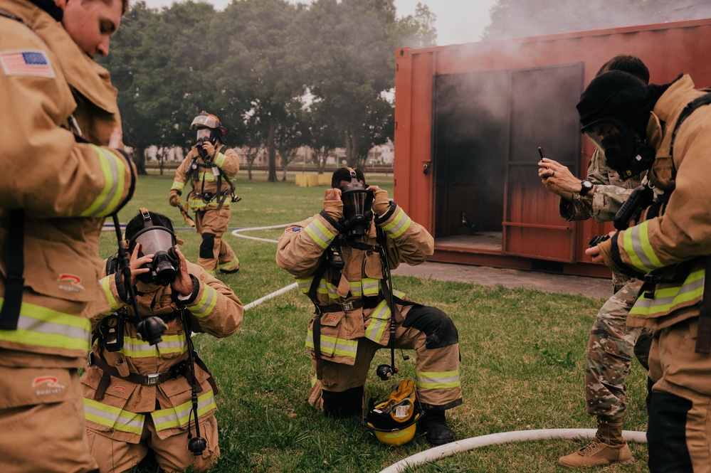 The 139th fire &amp; emergency services team execute live fire training