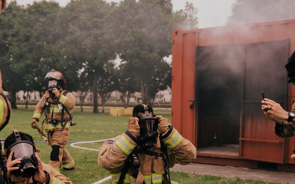 The 139th fire &amp; emergency services team execute live fire training