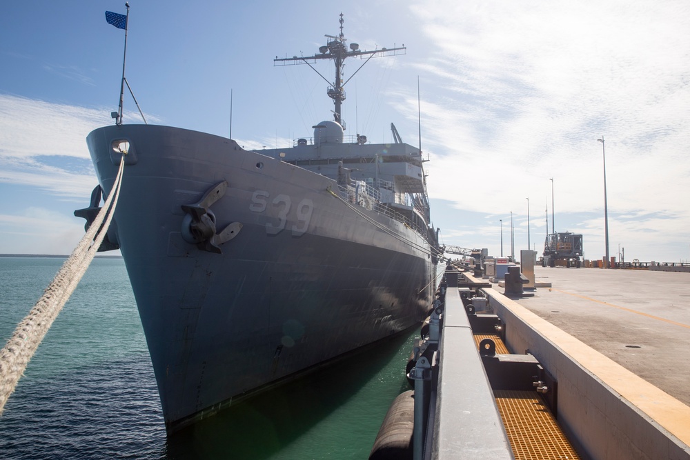 ESL Moored Pierside HMAS Coonawarra
