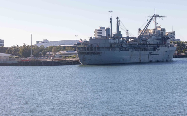 Emory S. Land Moors RN and RAN Vessels Alongside in Cairns, Australia