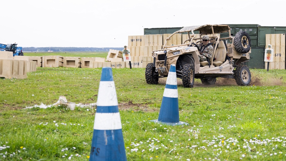 U.S. Army Green Berets perform drivers training during joint multilateral exercise
