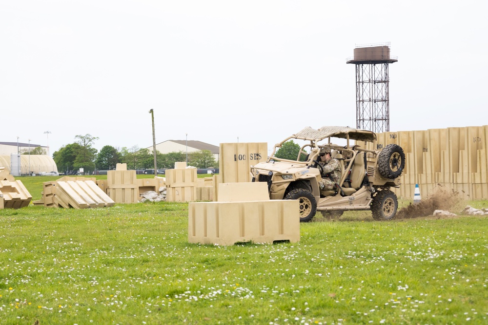 U.S. Army Green Berets perform drivers training during joint multilateral exercise