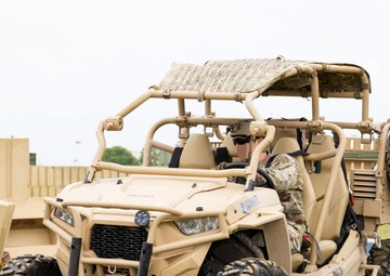 U.S. Army Green Berets perform drivers training during joint multilateral exercise