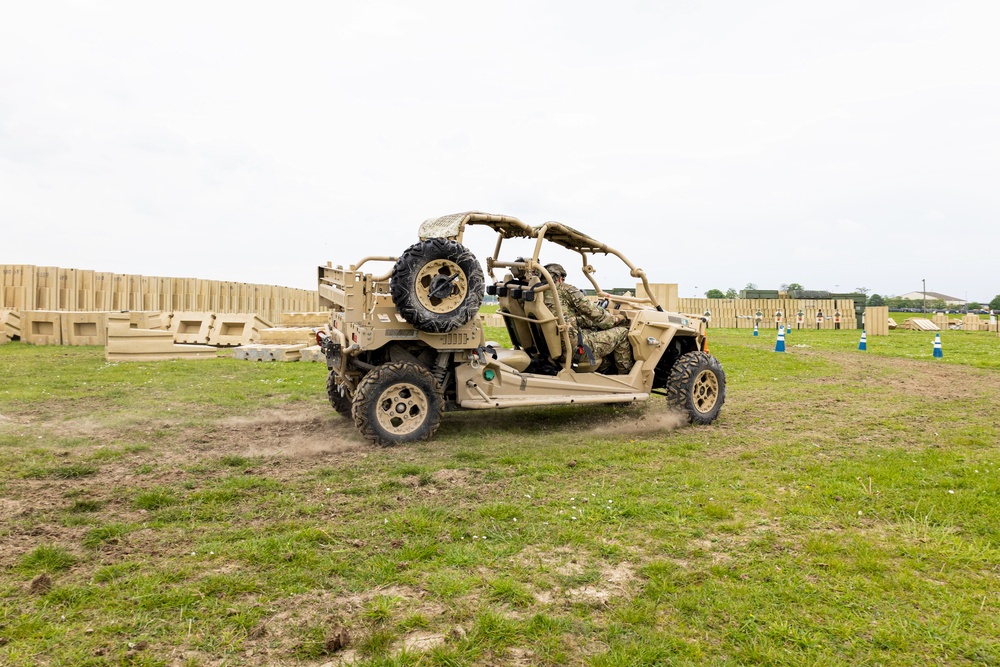 U.S. Army Green Berets perform drivers training during joint multilateral exercise