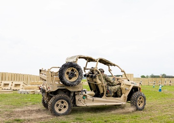 U.S. Army Green Berets perform drivers training during joint multilateral exercise