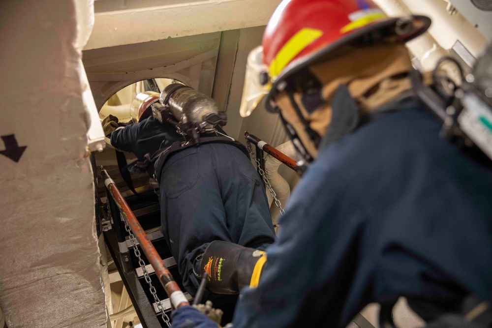 USS Ralph Johnson Conducts General Quarters Drill