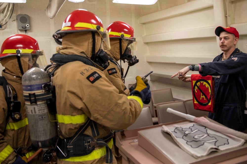 USS Ralph Johnson Conducts General Quarters Drill