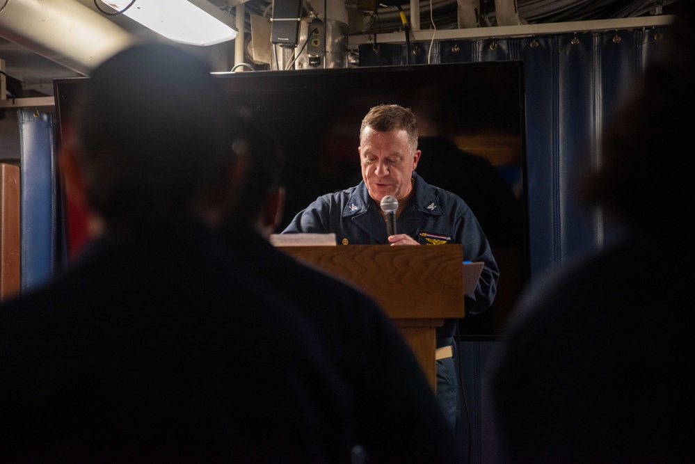 USS Ronald Reagan (CVN 76) Sailors celebrate the 126th anniversary of the Navy Hospital Corpsman