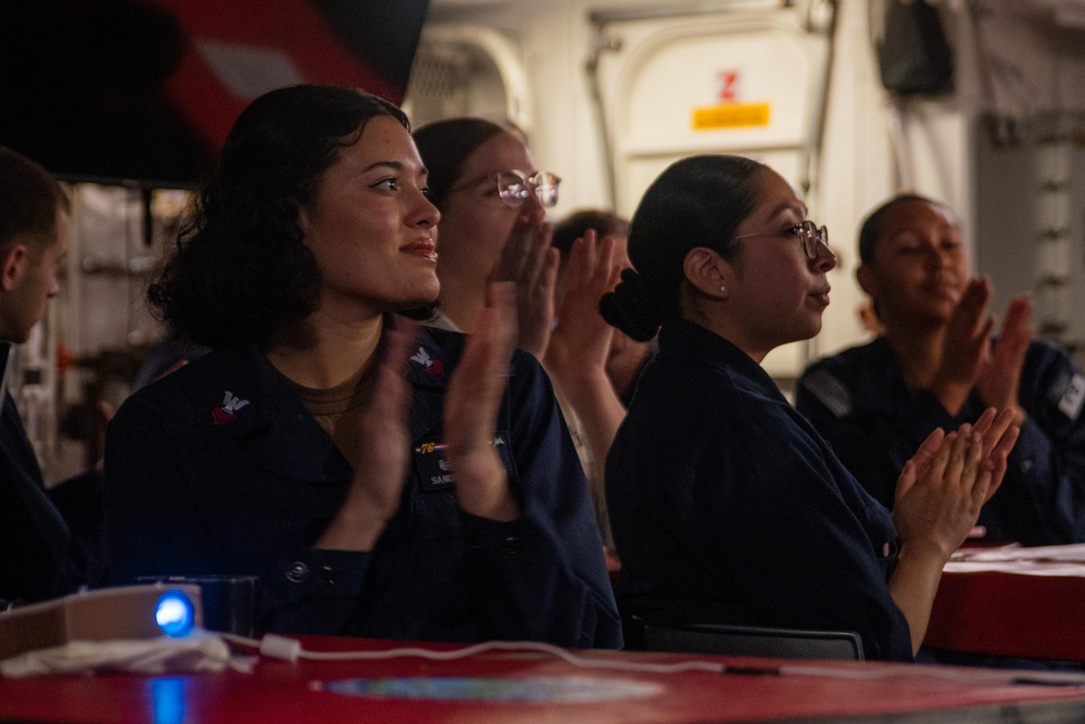 USS Ronald Reagan (CVN 76) Sailors celebrate the 126th anniversary of the Navy Hospital Corpsman