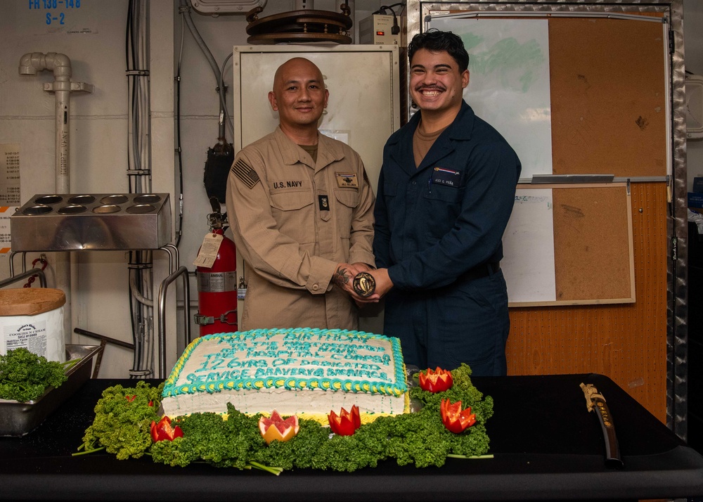 USS Ronald Reagan (CVN 76) Sailors celebrate the 126th anniversary of the Navy Hospital Corpsman