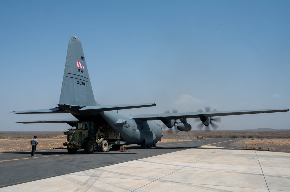 449th AEG air transportation specialists conduct aerial logistics