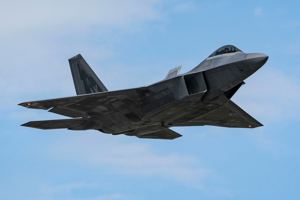 F-22 Raptors fly and train over JBER
