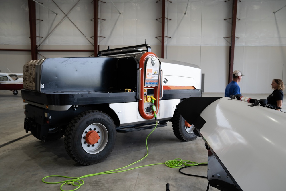 AFWERX - Pivotal's BlackFly being recharged by a DANNAR Mobile Charging Vehicle