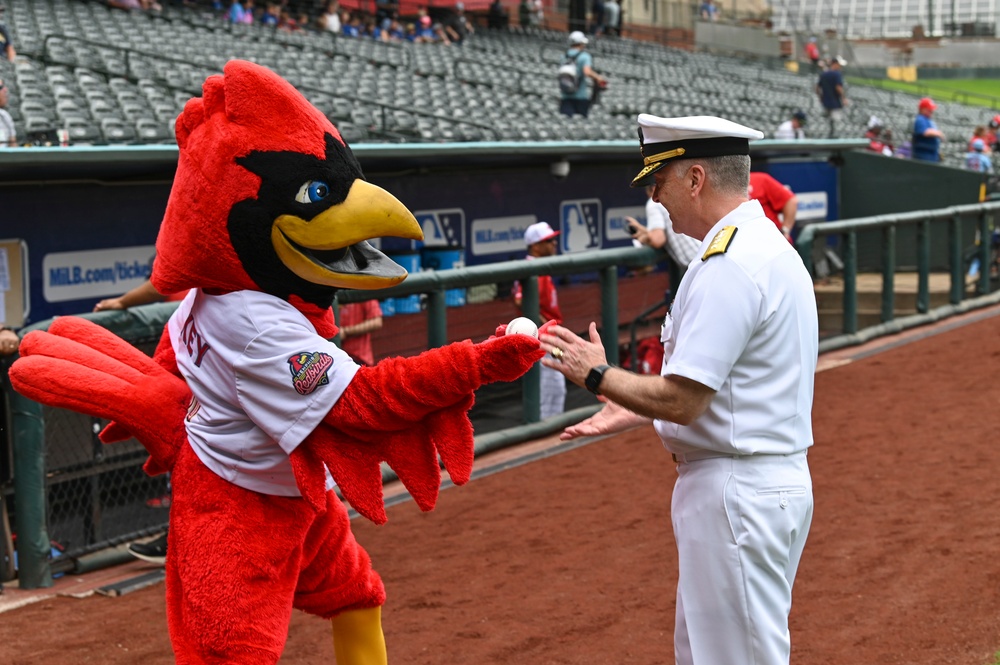 Navy Recruiting Command Throws First Pitch at Red Birds Game