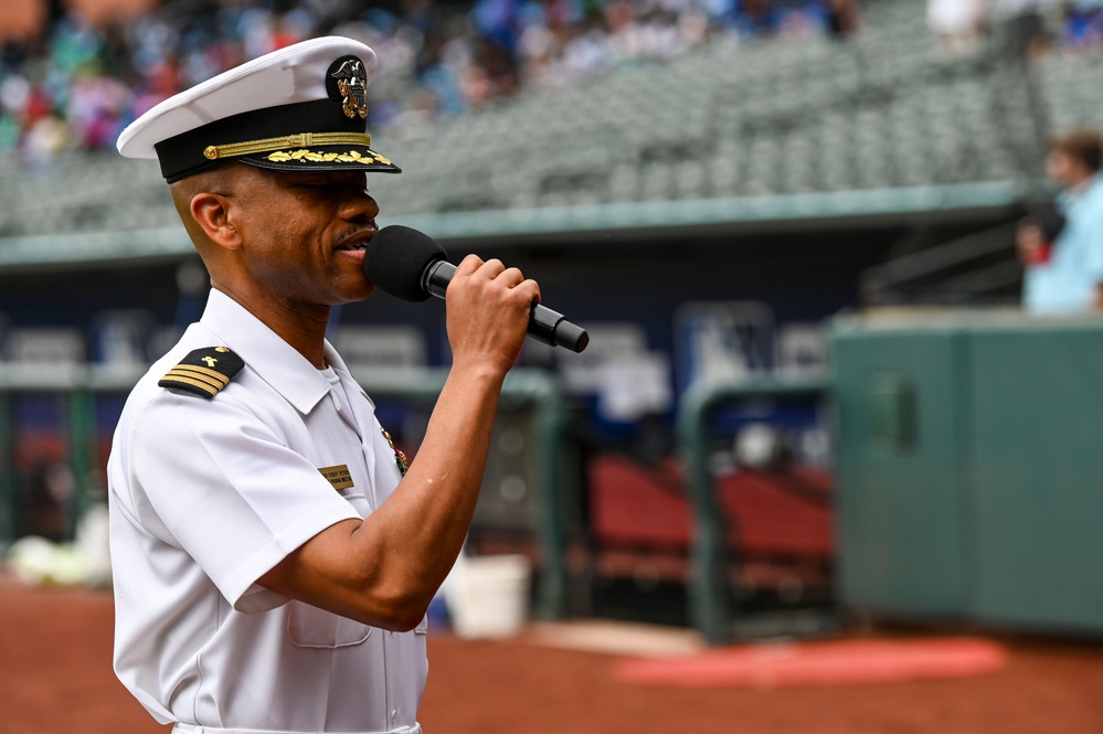 Navy Recruiting Command Throws First Pitch at Red Birds Game