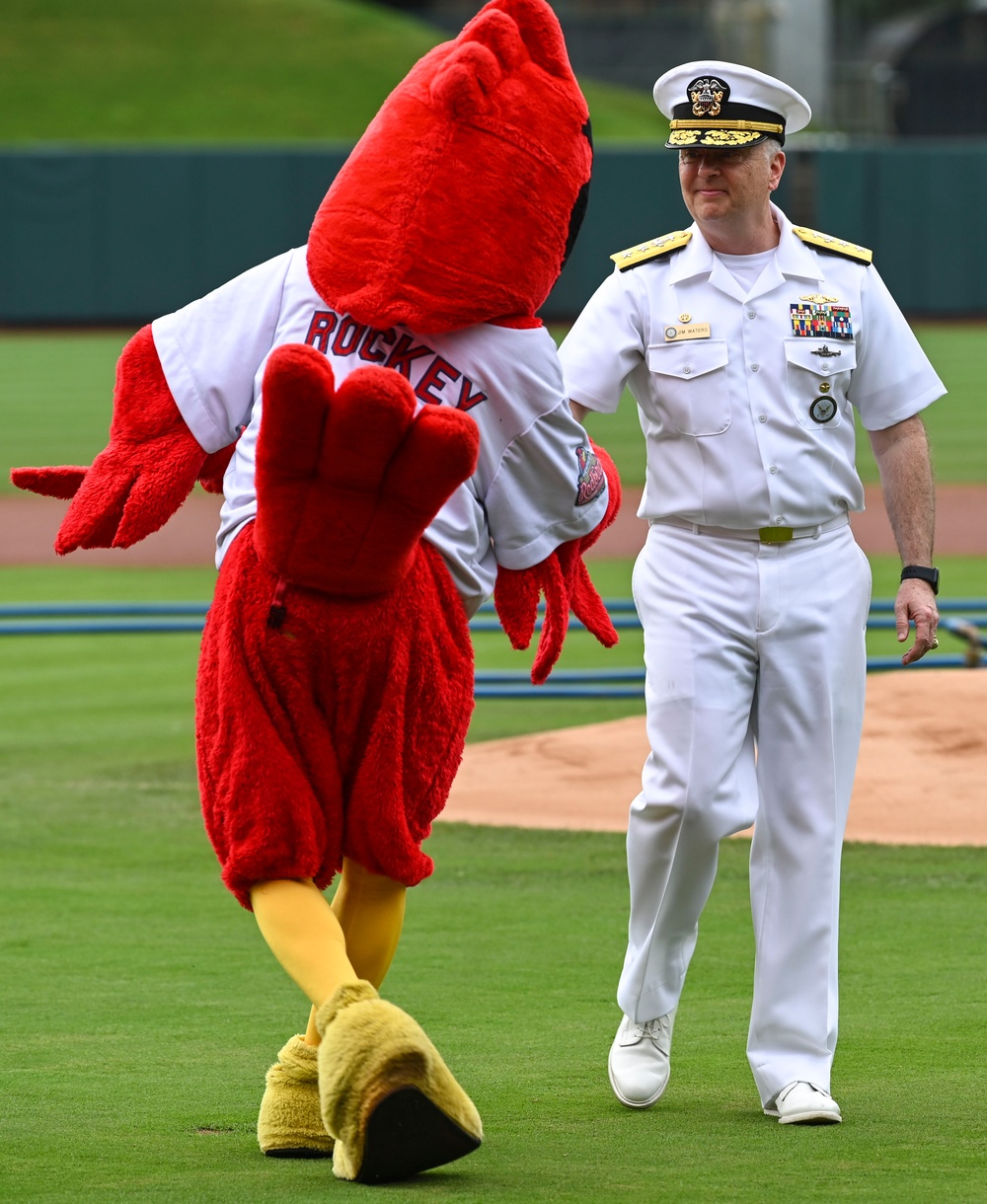 Navy Recruiting Command Throws First Pitch at Red Birds Game