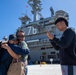 USS Ronald Reagan (CVN 76) Sailors greet family on the pier after arriving at Naval Base Guam for scheduled port visit