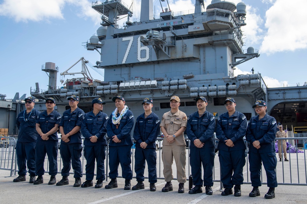 USS Ronald Reagan (CVN 76) hosts press conference to begin scheduled port visit to Guam