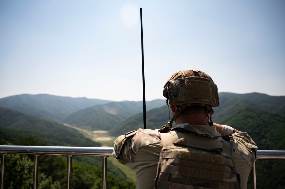 U.S. Special Operations personnel conduct live fire training with AC-130J gunship