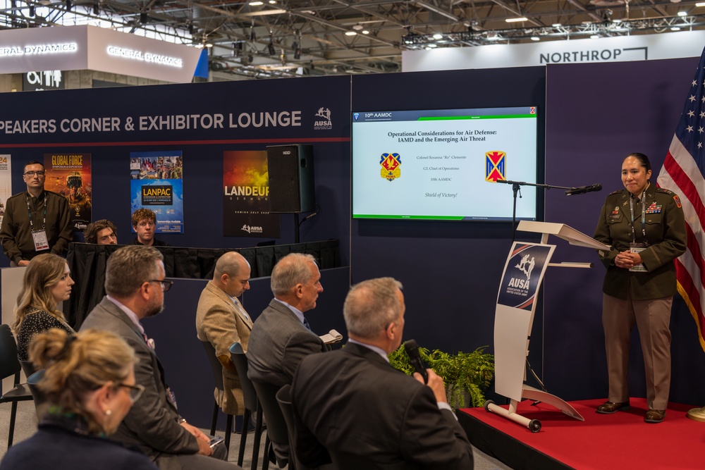 10th AAMDC talks integrated air and missile defense during EUROSATORY 2024