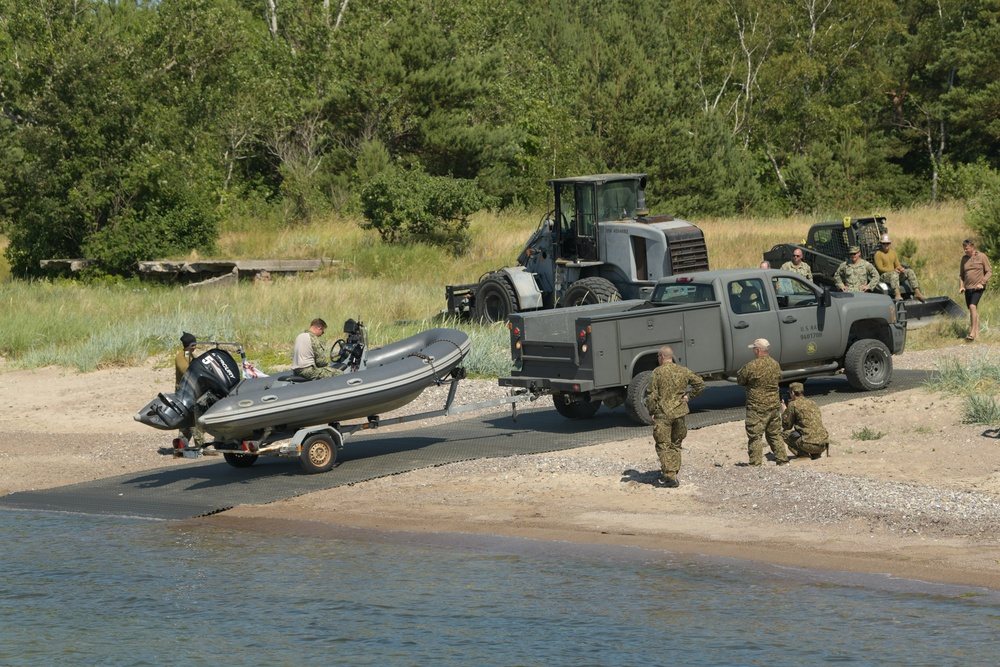 NMCB 11 Seabees deploy boat ramp in support of BALTOPS 24