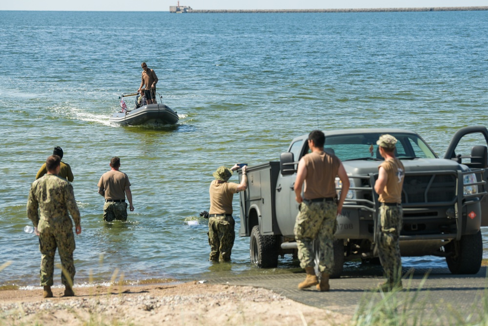 NMCB 11 Seabees deploy boat ramp in support of BALTOPS 24