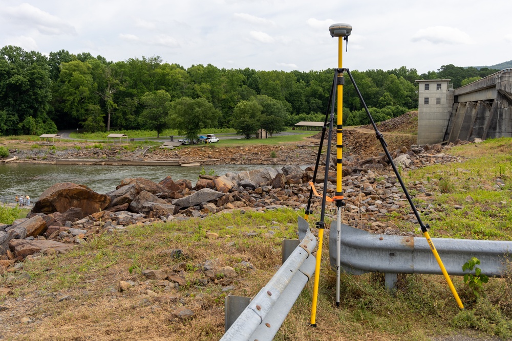 Surveying Equipment in Use for Habitat Evaluation at Carters Lake