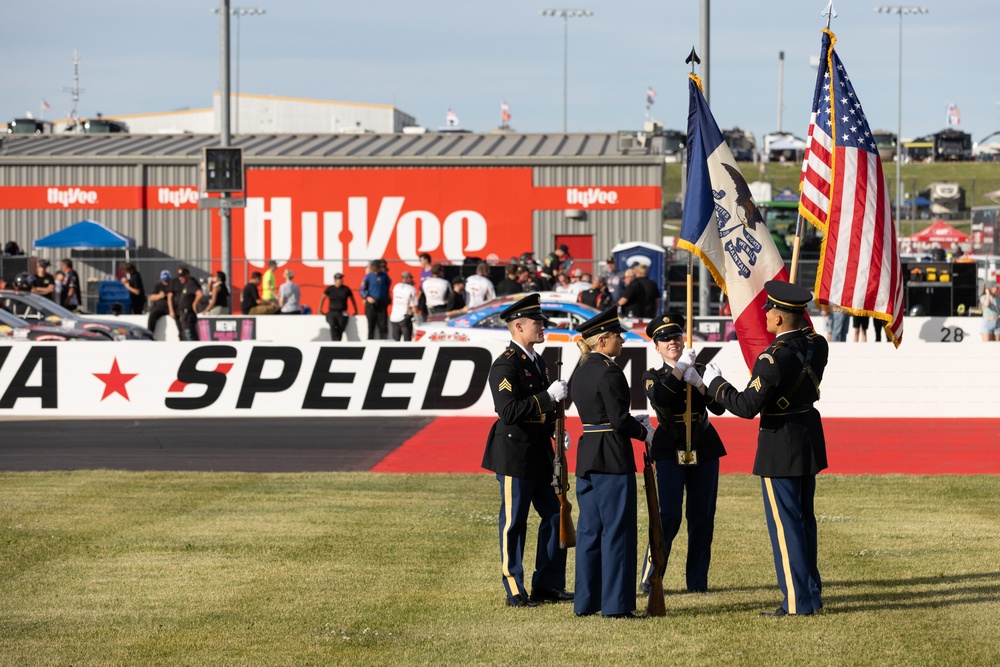Iowa National Guard Honor Guard presented the colors at the ARCA Menards Series Race