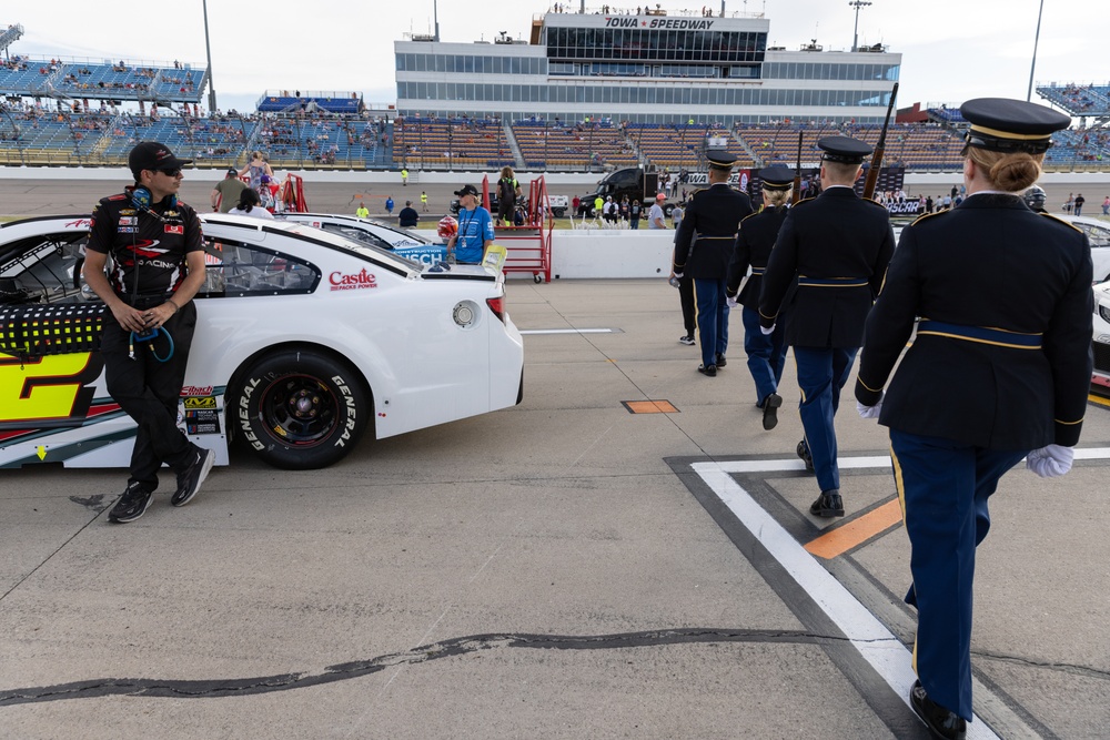 Iowa National Guard Honor Guard presented the colors at the ARCA Menards Series Race