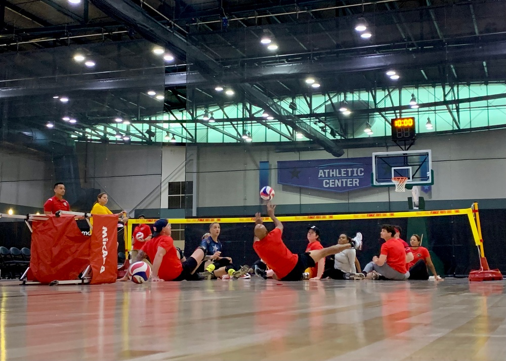 Team Marine Corps Seated Volleyball Practice