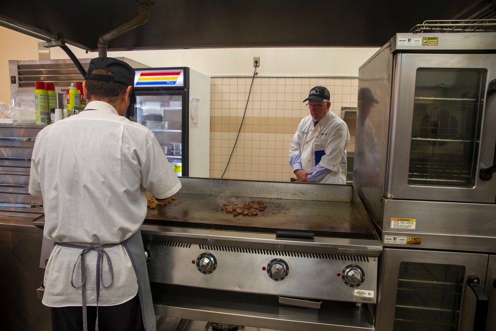 Marine Corps Air Station Iwakuni Flight Line Mess Hall is inspected for the Major General William Pendleton Thompson Hill Awards for Food Service Excellence.