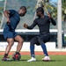 USS Ronald Reagan (CVN 76) Sailors play soccer in Guam