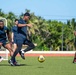 USS Ronald Reagan (CVN 76) Sailors play soccer in Guam