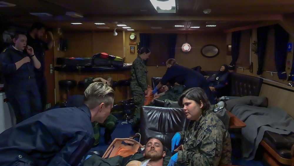 CLB-8 Performs Casualty Evacuations with Swedish Marines and Sailors