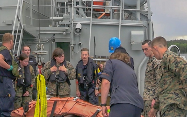 CLB-8 Performs Casualty Evacuations with Swedish Marines and Sailors