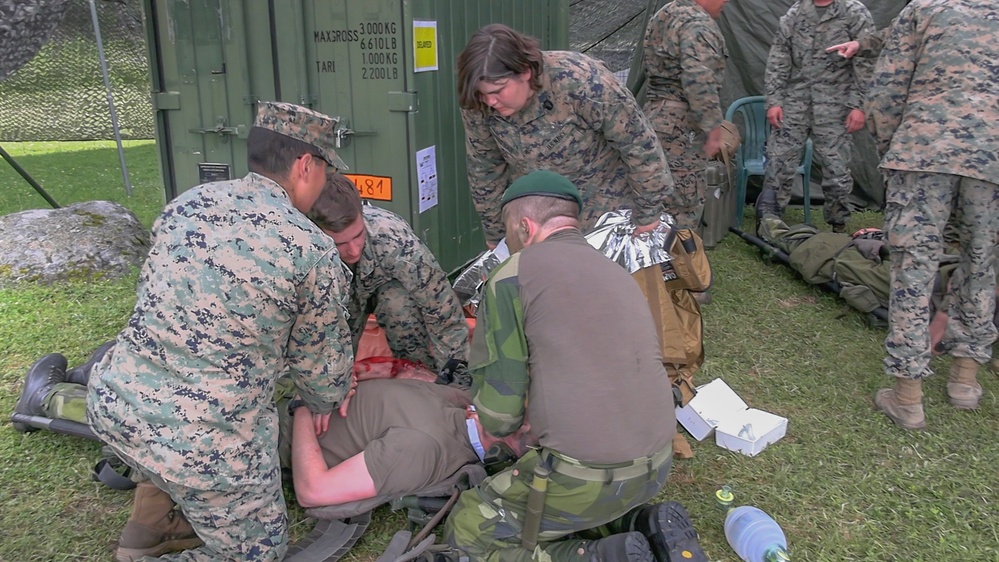 CLB-8 Performs Casualty Evacuations with Swedish Marines and Sailors
