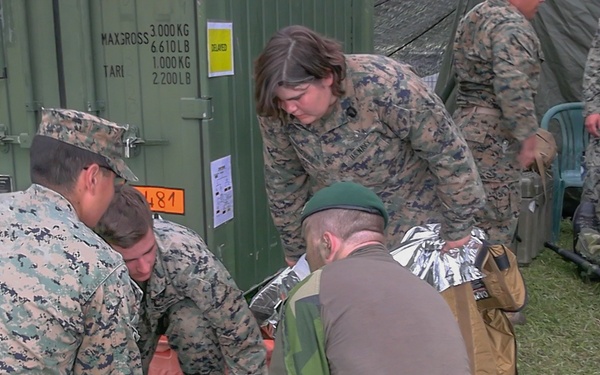 CLB-8 Performs Casualty Evacuations with Swedish Marines and Sailors