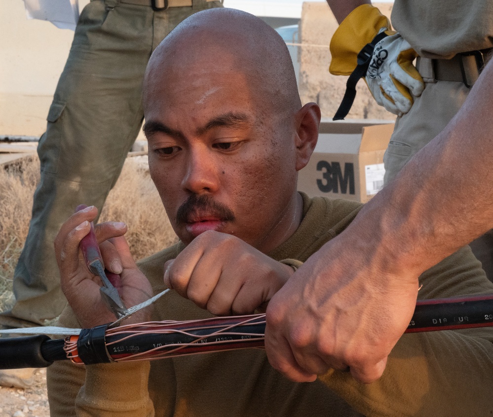 Electricians provide emergency services to base