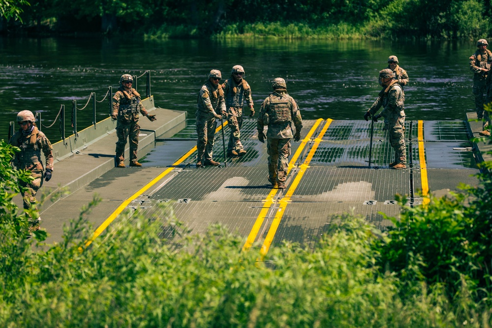 1437th Engineer Multi-Role Bridge Company Trains at Camp Ripley