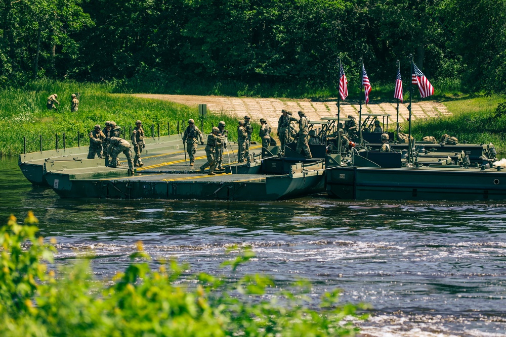 1437th Engineer Multi-Role Bridge Company Trains at Camp Ripley