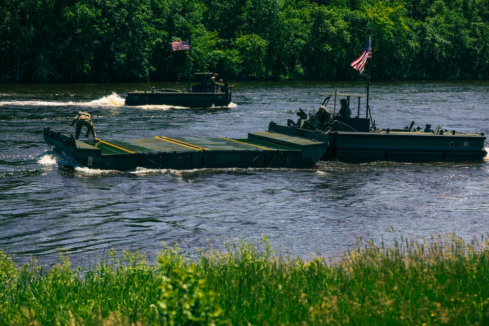 1437th Engineer Multi-Role Bridge Company Trains at Camp Ripley