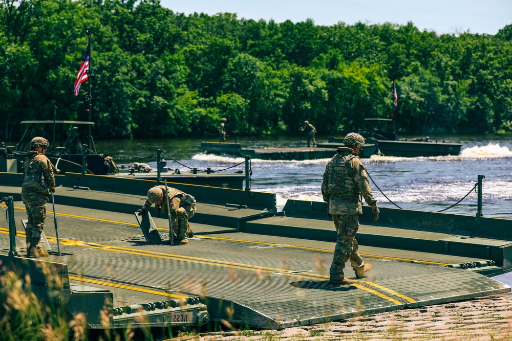 1437th Engineer Multi-Role Bridge Company Trains at Camp Ripley