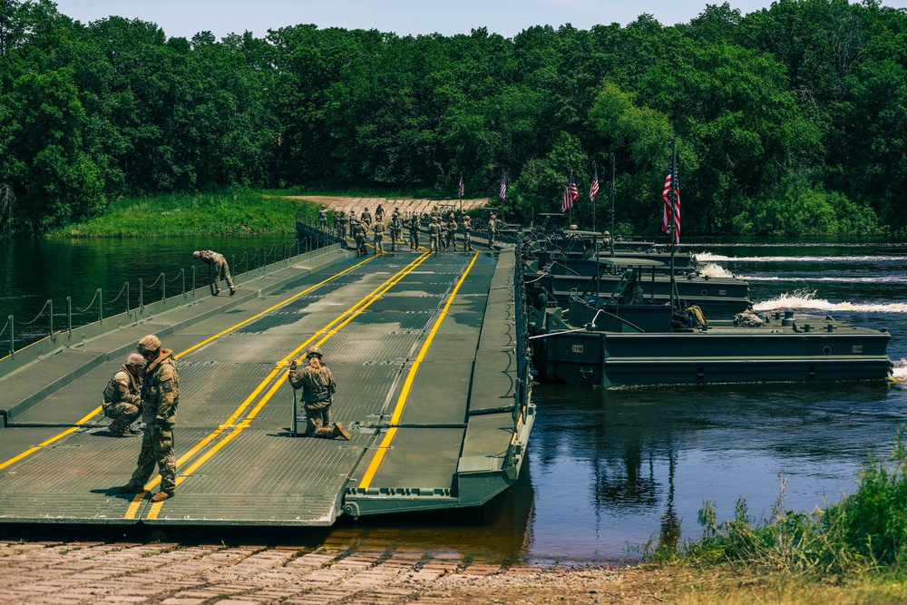 1437th Engineer Multi-Role Bridge Company Trains at Camp Ripley