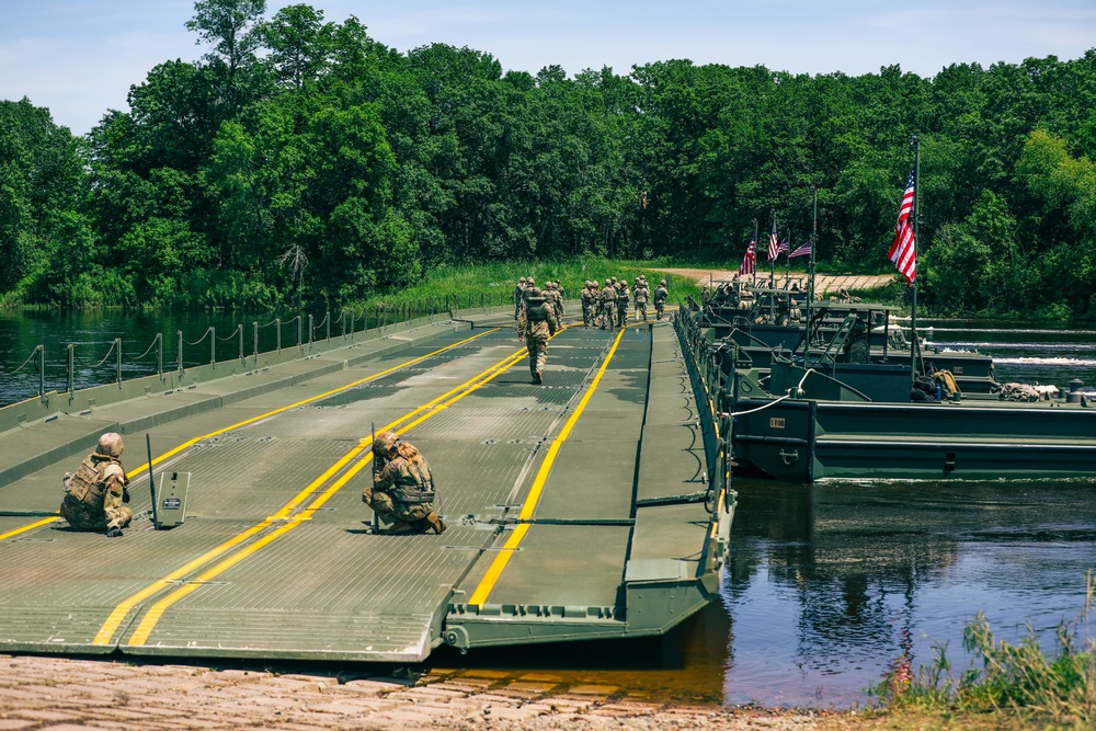 1437th Engineer Multi-Role Bridge Company Trains at Camp Ripley